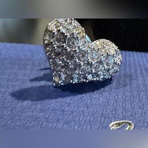 Swarovski Crystal Heart Tack Pin Brooch
